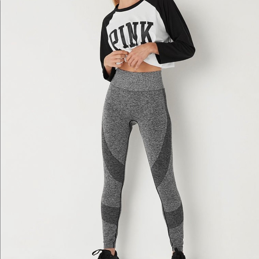 Pink Active Seamless High Waist full length workout tights